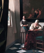 12521.Room Wall Poster.Interior art design.Vermeer painting.Woman Writing Letter - £12.76 GBP+