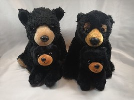 Stuffed Animal Black Bear Family Lot of 4 Wild Republic and Aurora  - £23.74 GBP
