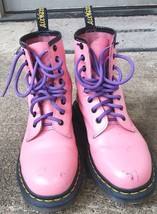 Dr. Martens Doc 1460 Pascal Pink Fashion Boots 8 Eyelets Women’s SZ 6 US - £50.90 GBP