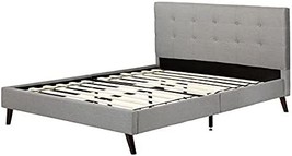 South Shore Fusion Padded Upholstered Platform Bed And, Medium Gray - £284.53 GBP