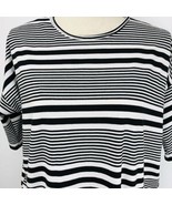 LuLaRoe Irma Shirt Top Tunic XXS Black White Stripe High Lo Oversized - £15.72 GBP