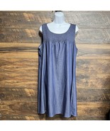 Naif Blue Chambray Dress Large Sleeveless Stretch Beach Casual Lounge Ru... - $17.33 CAD