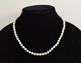 White Round Real Pearl Strand 7 mm Genuine Freshwater Pearl Necklace 18&quot; New - £55.39 GBP