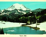 Mount Rainier and Tipsoo Lake Mt. Rainier National Park Chrome Postcard T15 - $3.91