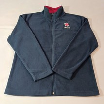 Due North Canada Men L Blue Full Zip Mock Neck Fleece Tourist Sweatshirt Jacket image 10