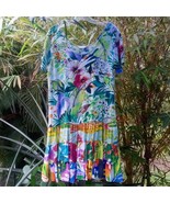 VTG JAMS WORLD Hattie Dress Hawaiian JUNGLE SPLASH Floral Print Short Sl... - €123,12 EUR