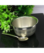 999 solid sterling silver bowl spoon stay baby/kids healthy, silver vess... - $7,738.04 MXN