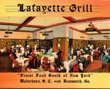 Lafayette Grill Brunswick GA &amp; Walterboro SC UNP Linen Postcard S21 - $3.91