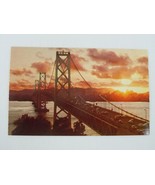 San Francisco-Oakland Bay Bridge At Night California Postcard - $2.47