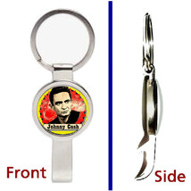 Johnny Cash Pendant or Keychain silver tone secret bottle opener - £9.36 GBP