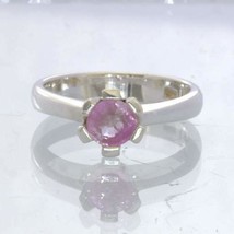Pink Burma Sapphire Unheated 925 Solitaire Ring Size 6.5 Engagement Design 189 - £75.16 GBP