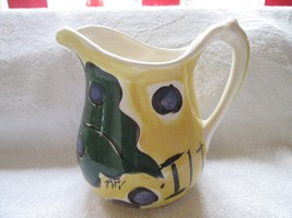 IL Terrazzo pitcher, signed, grapes ceramic, 6 1/2&quot; - $20.53 CAD