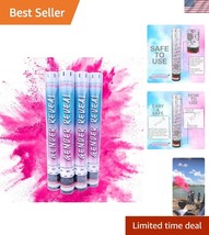 Stunning 4-Pack Pink Powder Cannons for Gender Reveal Celebrations - Non... - $48.00