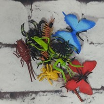 Rubber Insects Lot of 12 Butterflies Spiders Flies Assorted - $15.84