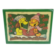 VINTAGE GARFIELD AND ODIE SINGING FA LA LA IN WINTER JIM DAVIS QUARTZ CL... - $23.75