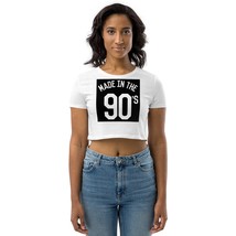 MADE in THE 90s Croptop Graphic Black And White T-Shirt Tee Gift Nostalg... - £21.18 GBP