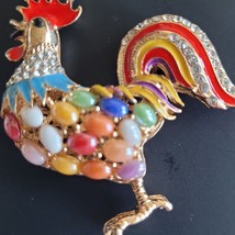 Chicken Rooster 3D Shaped Keychain Crystal Bling Rhinestone Keyring Charm - $13.55