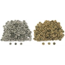 Antique Silver &amp; Gold Plated Daisy Bali Spacer Beads 4mm Diameter 30 Gram Kit - £13.03 GBP