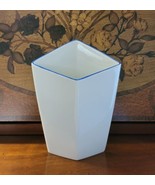 Vtg Rosenthal Studio Linie 7&quot; Blue &amp; White Angular Porcelain Vase Signed... - £31.64 GBP