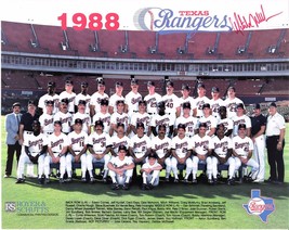 1988 Texas Rangers Team Picture - 8&quot; X 10&quot; Glossy - Mitch Williams Signed - £14.36 GBP
