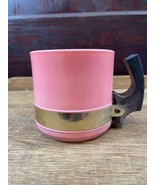 Vintage Pink Siestaware Mug Cup Pink Glass Mug with Wood Look Handle Met... - £11.49 GBP