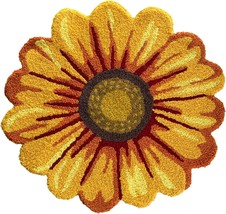 Sunflower Rug For Kitchen Bathroom Bedroom Living Room - Hand Woven, Yellow - £33.72 GBP