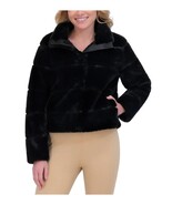 Karl Lagerfeld Womens Jacket Black Pockets Faux Fur Standup Collar Lined - $1,800.20 MXN