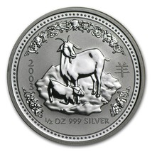 2003 Australia 50 Cents Series 1 Lunar Year of the Goat 1/2 oz Silver BU Coin - £42.81 GBP