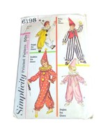 VTG 60s Simplicity Pattern 6198 Childs Clown Costumes Size Small 4-6 - £6.24 GBP