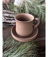 Denby Romany Brown Cup &amp; Saucer, Vintage English Stoneware Tea Coffee Cup - $14.00