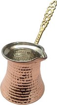 Premium Brass Copper Turkish Coffee Warmer Pot with Handle, Also for Greek Arabi - £18.26 GBP