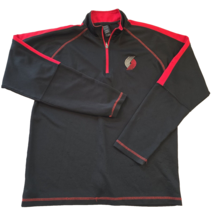 Portland Trailblazers NBA Basketball 1/4 zip Jacket Black Men&#39;s Large 42/44 - $404.37 MXN