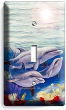 Dolphin Family 1 Gang Light Switch Wall Plate Marine Life Aquatic Room Art Decor - £9.54 GBP
