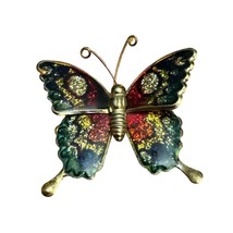 Vintage Butterfly Enamel Cloisonne Brooch Pin Multicolor Metal Jewelry A... - £7.34 GBP