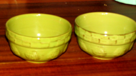 small green 2  BOWLS 4 1/2 in. diameter at top 2 1/2 inches tall (hall F3) - $11.88