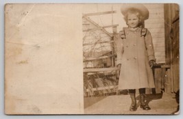 RPPC Gloversville NY Darling Girl Ready for Outing Simmons Family Postca... - £10.12 GBP