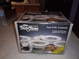 SET OF 4 9oz. The chef&#39;s choice custard cups microwave approved new and ... - $39.59