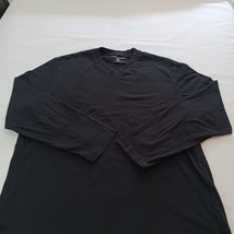 Saddlebred V-Neck Men&#39;s Black Cotton Pullover Shirt Long Sleeve Size Large - $165.69 MXN