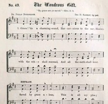 1883 Gospel Hymn The Wondrous Gift Sheet Music Victorian Religious ADBN1jjj - $14.99