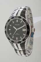 NEW* Pulsar PXH691 Black &amp; Silver Tone Men's Bracelet $230 - $70.00