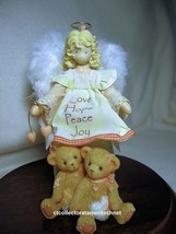 Cherished Teddies Threads of Heaven Love Hope Peace Joy 2005 Used No Box SIGNED - £19.53 GBP