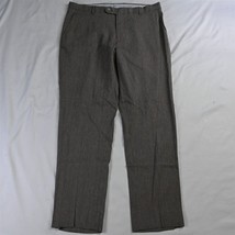 Joseph Abboud 35 x 32 Brown Stripe Nova Fides Linen Straight Mens Dress Pants - £19.74 GBP