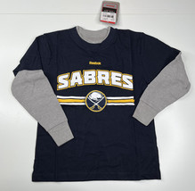 Reebok NWT NHL sabres blue yellow boys size M long sleeve shirt A11 - $10.25