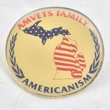 AMVETS Michigan State Shape Pin USA Veterans Americanism - $9.95
