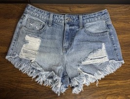Fashion Nova Distressed Fringed Hem Booty Shorts Womens Size M Festival ... - $186.00 MXN