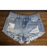Fashion Nova Distressed Fringed Hem Booty Shorts Womens Size M Festival ... - €8,57 EUR