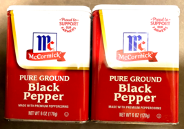 2 PK McCormick Pure Ground Black Pepper 6 oz Tin - Premium Peppercorns B... - $14.80