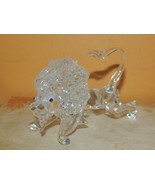 Art Glass Lion clear 4&quot; x 2.25&quot; unmarked Italian Murano style delicate m... - £11.31 GBP