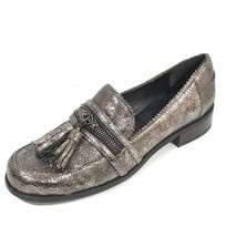 Stuart Weitzman Lezip Pewter Fragment Nappa Loafers Shoes Women&#39;s 7 NEW ... - £95.20 GBP