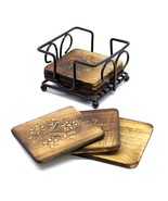 Wooden Tea Coaster with Iron Stand/holder  for home, offices restaurants... - £14.59 GBP